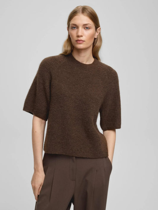 Hannah | Brauner Wollpullover